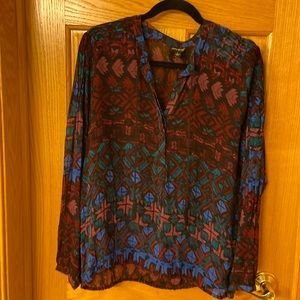 Lucky Brand long sleeve boho blouse